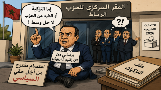 سابقة سياسية.. برلماني من إقليم الدريوش يعتصم داخل مقر حزبه بالرباط للمطالبة بالتزكية أو الطرد